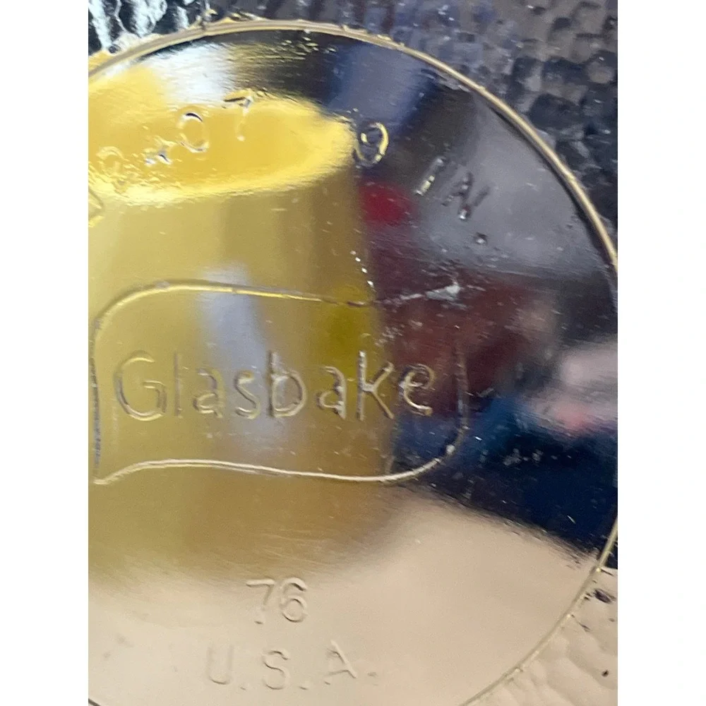 Glasbake 9 Inch Clear Glass Pie Plate Dish Pebbled Bottom Vintage USA Made